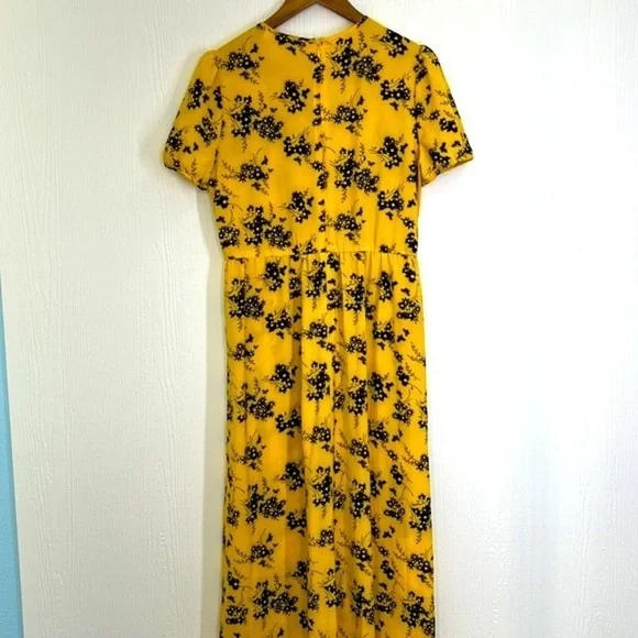 Michael Kors - Botanical Colorful Print Crepe Midi Zip Closure Dress Size Medium - Picture 11 of 12